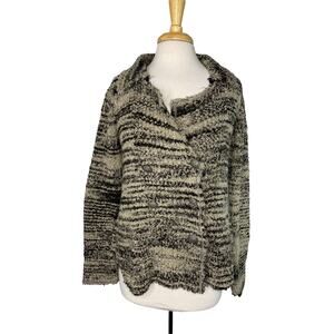 FREE PEOPLE Variegated Textured Stripe Chunky Knit Cardigan Sweater Size Small